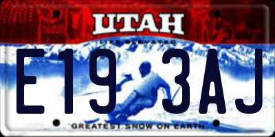 UT license plate E193AJ
