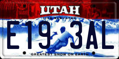 UT license plate E193AL