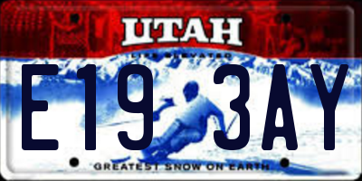 UT license plate E193AY
