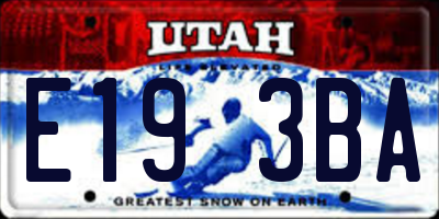 UT license plate E193BA