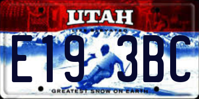 UT license plate E193BC