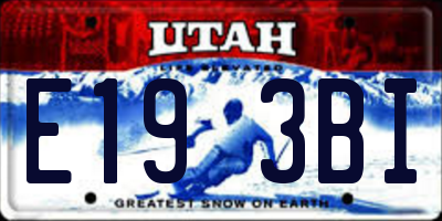 UT license plate E193BI