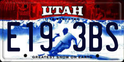 UT license plate E193BS