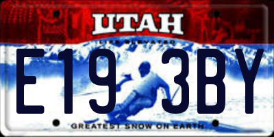 UT license plate E193BY