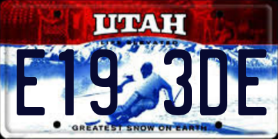 UT license plate E193DE