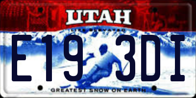 UT license plate E193DI