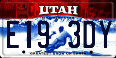 UT license plate E193DY