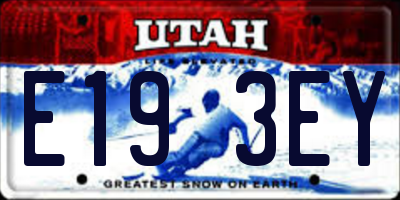 UT license plate E193EY