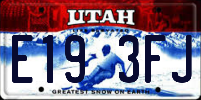 UT license plate E193FJ