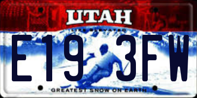 UT license plate E193FW