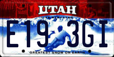 UT license plate E193GI