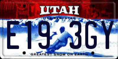 UT license plate E193GY