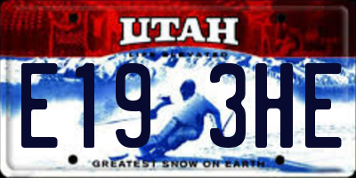 UT license plate E193HE