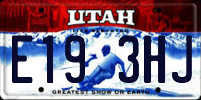 UT license plate E193HJ