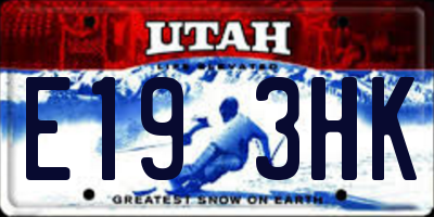 UT license plate E193HK