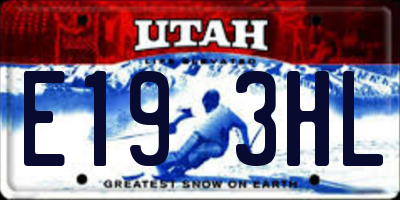 UT license plate E193HL