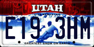 UT license plate E193HM