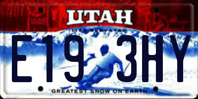UT license plate E193HY