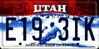 UT license plate E193IK