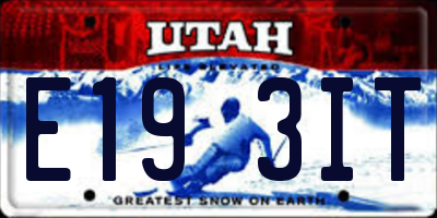 UT license plate E193IT