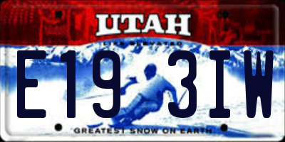 UT license plate E193IW