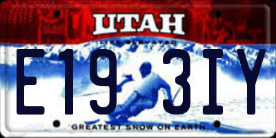 UT license plate E193IY