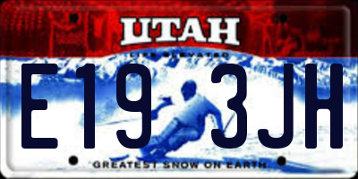 UT license plate E193JH