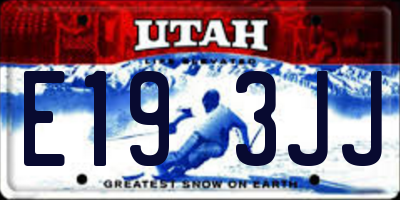 UT license plate E193JJ