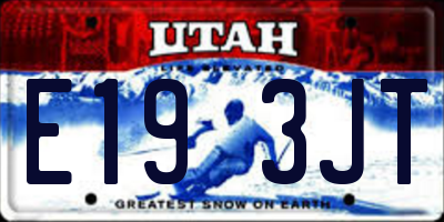 UT license plate E193JT