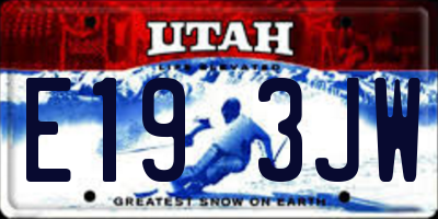 UT license plate E193JW