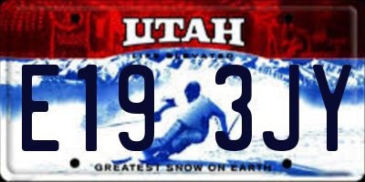 UT license plate E193JY