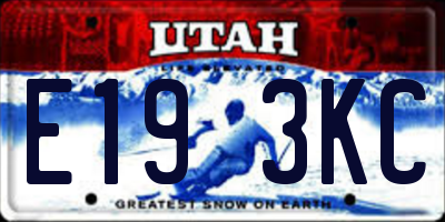 UT license plate E193KC