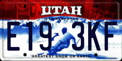 UT license plate E193KF