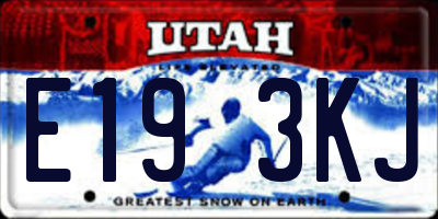 UT license plate E193KJ