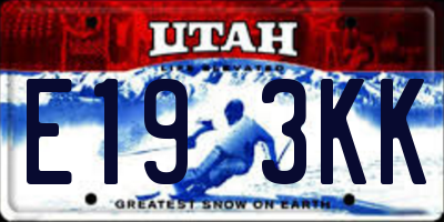 UT license plate E193KK