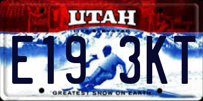 UT license plate E193KT