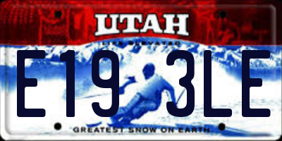 UT license plate E193LE