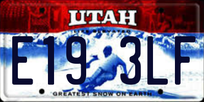 UT license plate E193LF