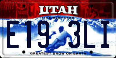 UT license plate E193LI