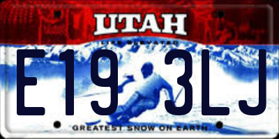 UT license plate E193LJ