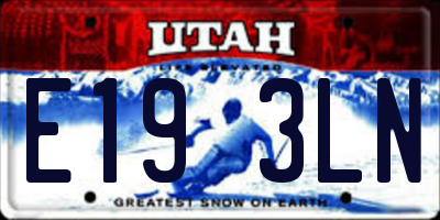 UT license plate E193LN