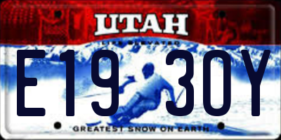 UT license plate E193OY