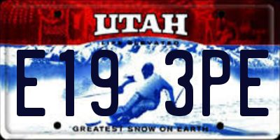UT license plate E193PE