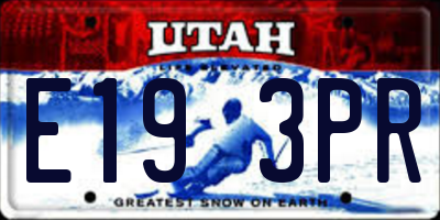 UT license plate E193PR