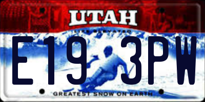 UT license plate E193PW