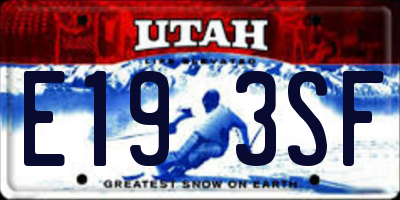 UT license plate E193SF