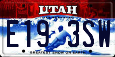 UT license plate E193SW