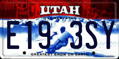 UT license plate E193SY