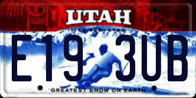 UT license plate E193UB