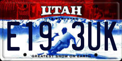 UT license plate E193UK